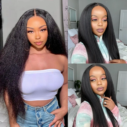 [Glueless Wig]  Kinky Straight  6x4 Pre-cut Glueless Wigs for Beginners Ready To Go  Wigs