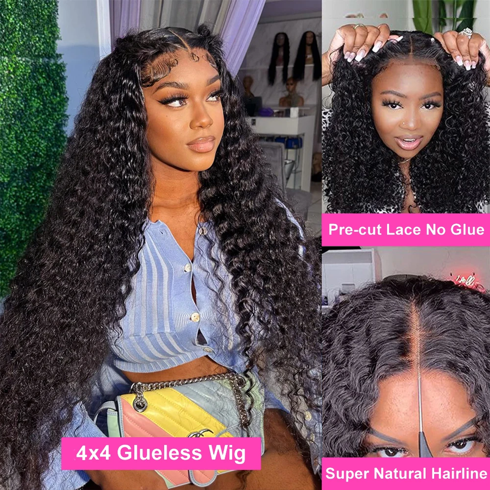 [Glueless Wig] HD 4x4 & 5x5 Lace Pre-cut Wigs Deep Wave Glueless  Wigs With Invisible Knots Baby Hair