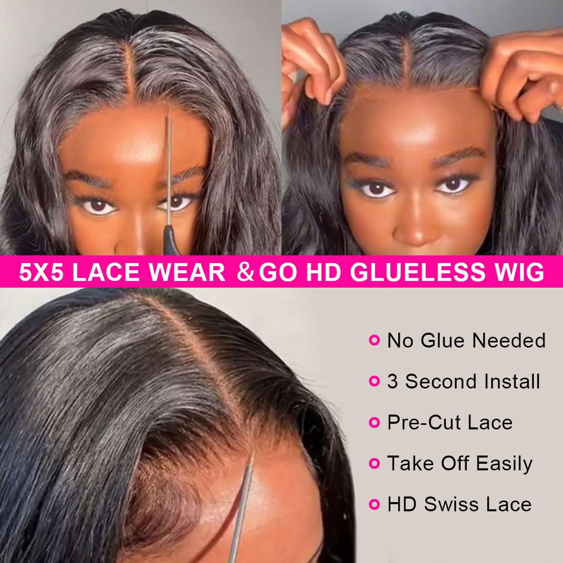 [Glueless Wig] Easy To Wear Glueless Wigs  Deep Wave 4x4 & 5x5 HD Pre-cut Lace Wig