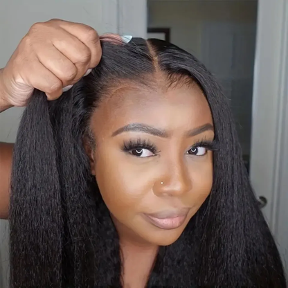 [Glueless Wig]  Kinky Straight  6x4 Pre-cut Glueless Wigs for Beginners Ready To Go  Wigs