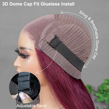 [Glueless Wig] Cherry 99J Burgundy Body Wave 5x5/4x4  Glueless pre-cut Lace Closure 200% Density Color Ready To Go Wig |