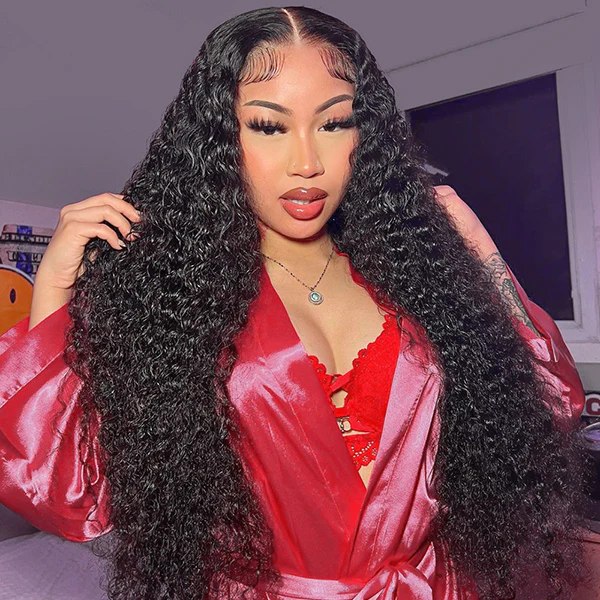 [Glueless Wig] 6X4&4X4 Pre-Cut Glueless Lace Closure Kinky Curly 3D Dome Cap 100%  Natural Color Wig
