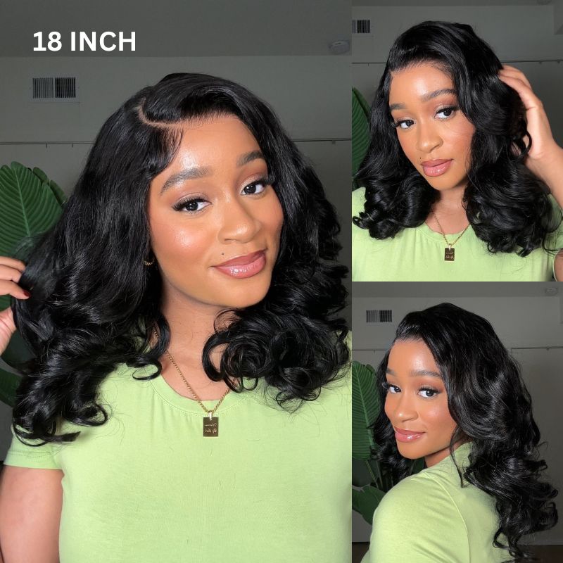 🔥Last Day: 50% Off🔥 Pre-Styled Body Wave Short Bob Wig Transparent Lace Wigs