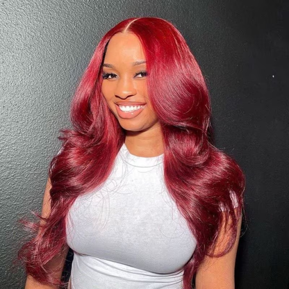 [Glueless Wig] Cherry 99J Burgundy Body Wave 5x5/4x4  Glueless pre-cut Lace Closure 200% Density Color Ready To Go Wig |