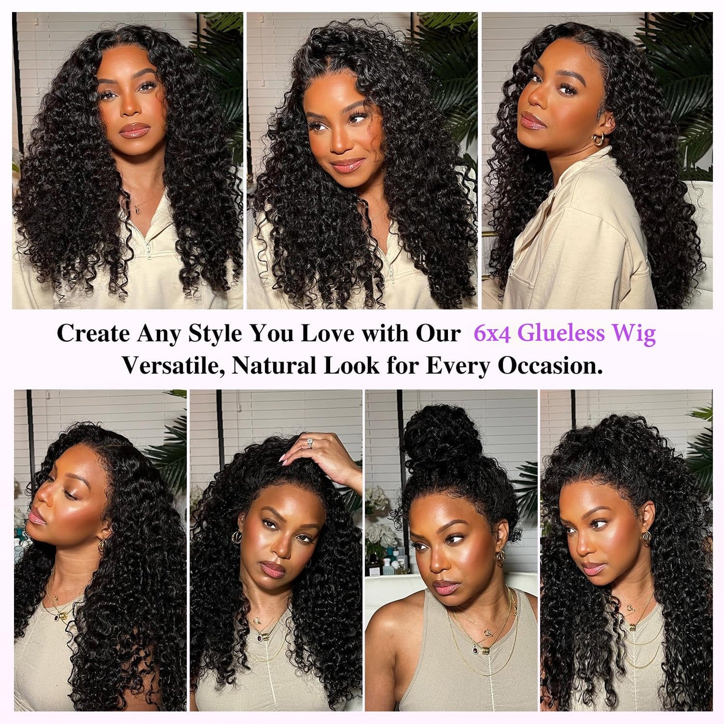[Glueless Wig]  Hair Ready To Go Burmese Curly Glueless HD 6X4 Pre-cut  Lace Closure 100%  Wig