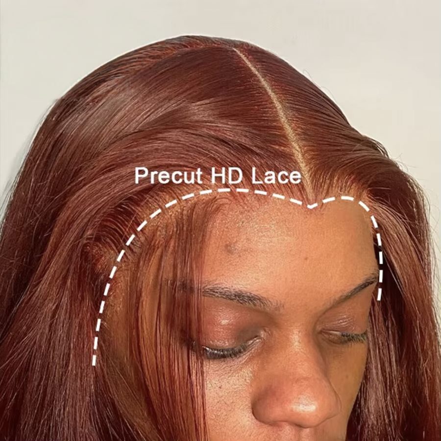 [Glueless Wig] Hair Color #33 Reddish Brown 180% 200% Density Straight Lace 4x4 & 5x5  Pre-cut Lace Ready To Go Glueless Wigs