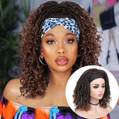 Headband Dreadlock Curly  Locs Crochet Hair  Afro Crochet Twist Braids Hair Wigs