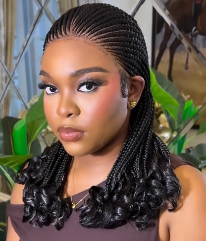 Full Lace Afro Kinky Wigs Gluless Braided Wigs