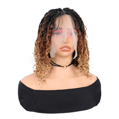 16" Boho Braided Wig 6x6 Lace Front Wig Full Lace Box Braid Wigs