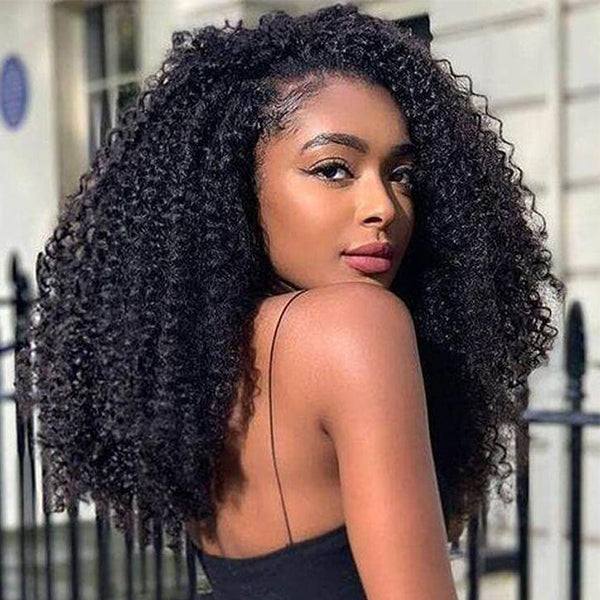 [Glueless Wig] Super Easy Afro Curly Ready To Go Glueless HD 6x4 Pre-cut Lace Closure 3D Dome Cap 100%  Wig