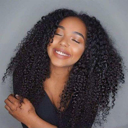 [Glueless Wig] Super Easy Afro Curly Ready To Go Glueless HD 6x4 Pre-cut Lace Closure 3D Dome Cap 100%  Wig