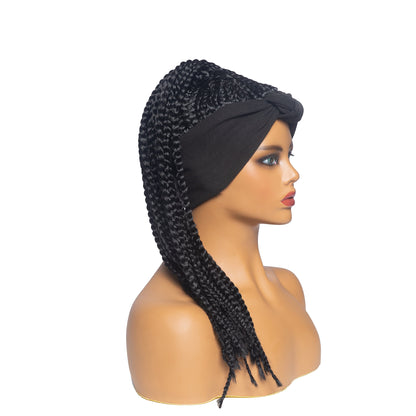 Hot Sexy Kinky Long Curly Braid Black Wig with Black Headband