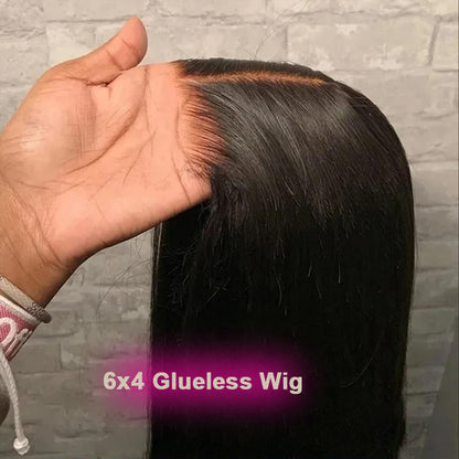 [Glueless Wig]  Pre-cut Easy To Wear Wig Straight 6x4 Lace Front  Glueless Wigs