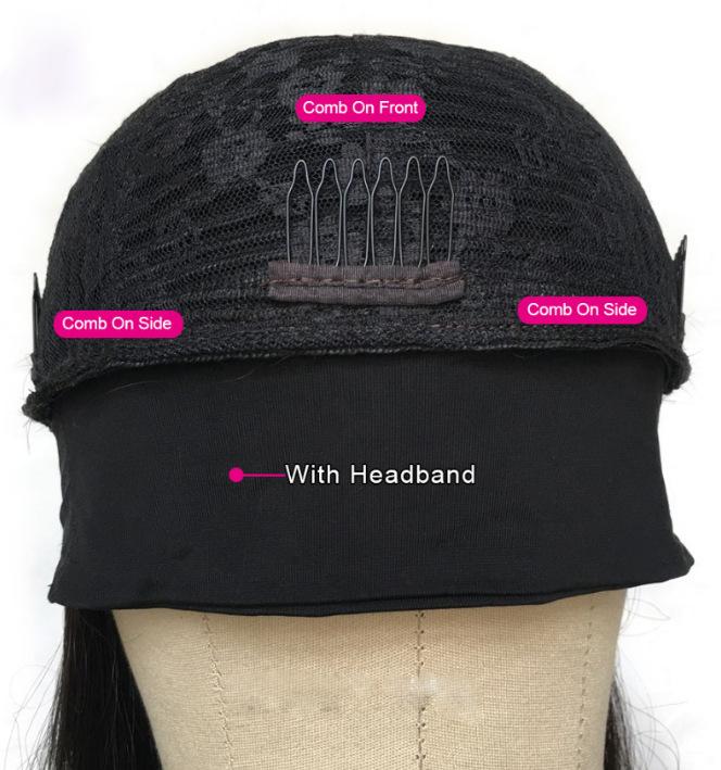 Natural Black Curly Long Hair Headband Glueless Wig