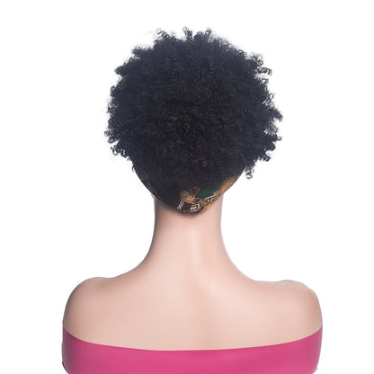 Hot Sexy Kinky Bang Wig with Mix Green&Black Headband