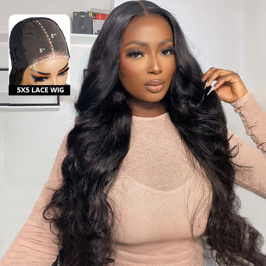 [Glueless Wig] Pre-cut Body Wave Ready To Go Glueless 4x4 & 5x5 Lace  Wigs for Beginners