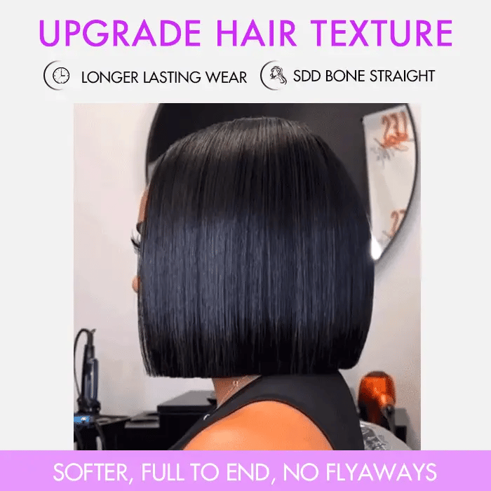 Straight Blunt Cut Bob Wig 2x6 Lace Closure 13x4 HD Lace Front Wigs For Women