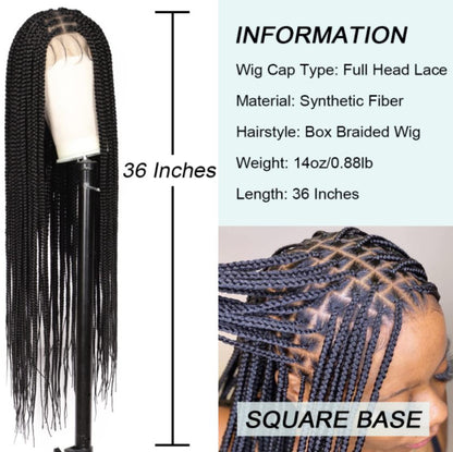 Knotless Box Braided Wigs Cornrow Braids Lace Wigs Full Lace Braids Hair Wig