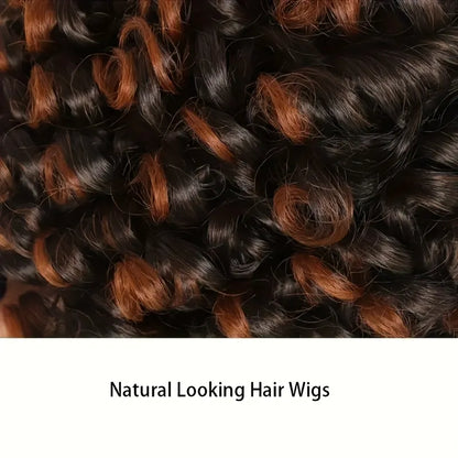12 Inch Elegant Short Roll Wavy Costume Wig Natural Black Soft Curly Wig