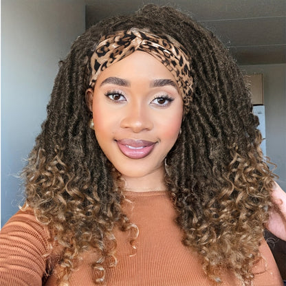 Headband Dreadlock Curly  Locs Crochet Hair  Afro Crochet Twist Braids Hair Wigs