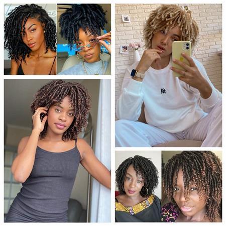 Dreadlock Wig Short Twist Wigs for Black Women Afro Curly Hair