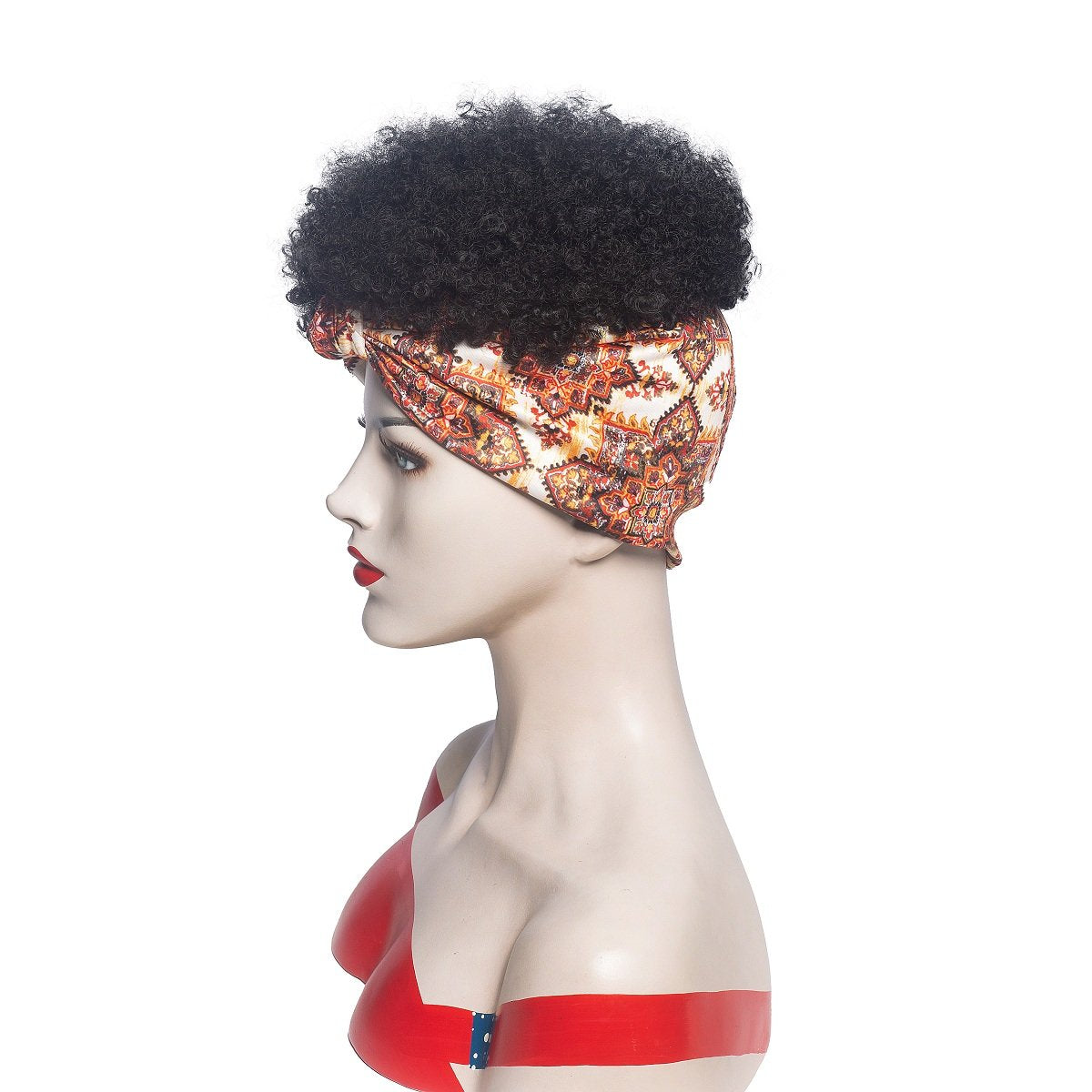 Hot Sexy Kinky Curly Wigs with Printed Headband