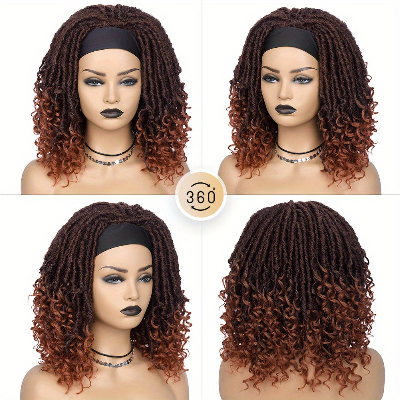 Headband Dreadlock Curly  Locs Crochet Hair  Afro Crochet Twist Braids Hair Wigs
