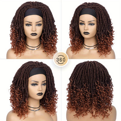 Headband Dreadlock Curly  Locs Crochet Hair  Afro Crochet Twist Braids Hair Wigs
