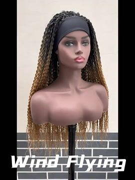 Ice Silk Headband Instant Noodles curved three strands Braided wig head set 26-inch African dreadlocks wig head set