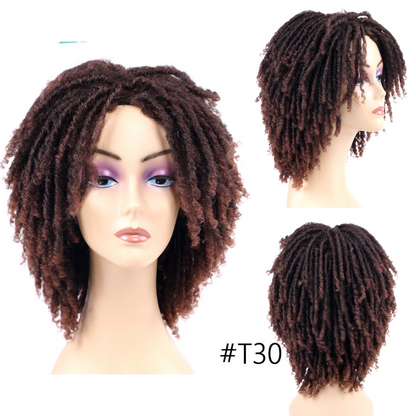 Dreadlock Wig Short Twist Wigs for Black Women Afro Curly Hair