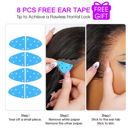 Glueless Pull Go Drawstring 13x6 HD Lace Frontal Colored Boho Braided Water Wave Wigs