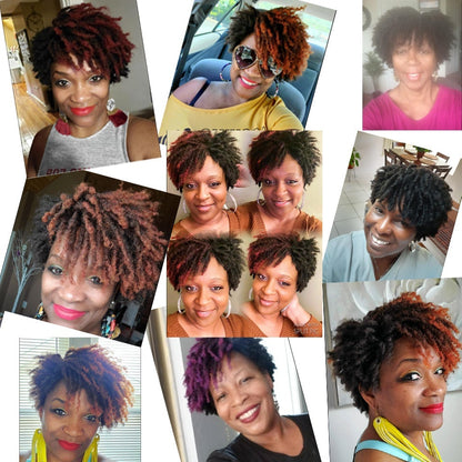 Afro Kinky Curly Wig Short Dreadlock Wig With Bangs Crochet Wig for Black Women