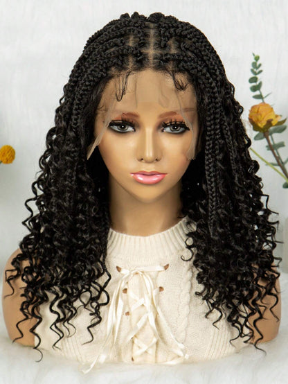 Handmade Woven Wavy Braided Full Lace Front Wig, 200% Density Breathable Lace Wig
