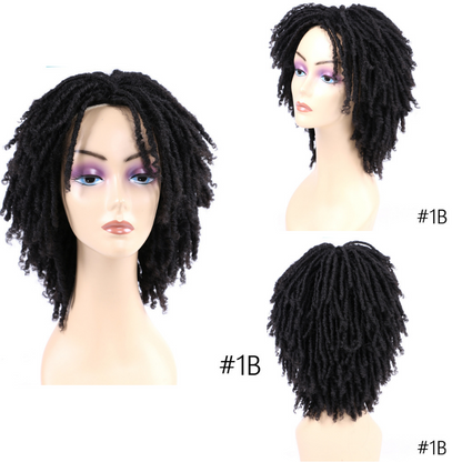 Dreadlock Wig Short Twist Wigs for Black Women Afro Curly Hair