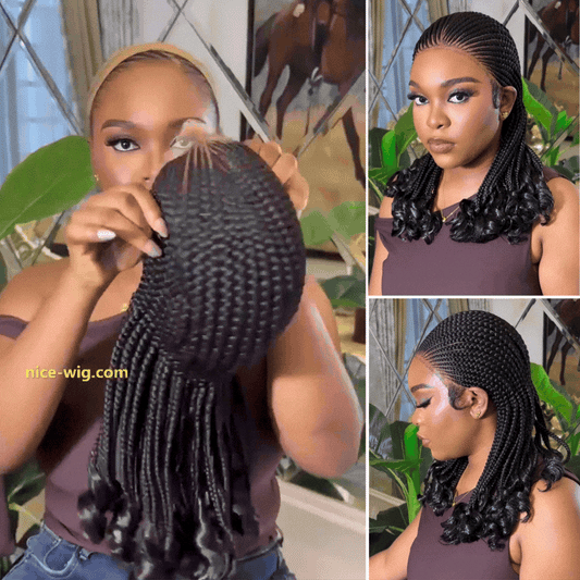 Full Lace Afro Kinky Wigs Gluless Braided Wigs