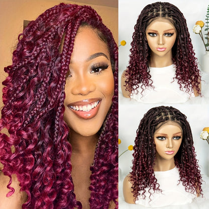 Handmade Woven Wavy Braided Full Lace Front Wig, 200% Density Breathable Lace Wig