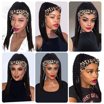 Hot Sexy Kinky Long Curly Braid Wig with Leopard Headband