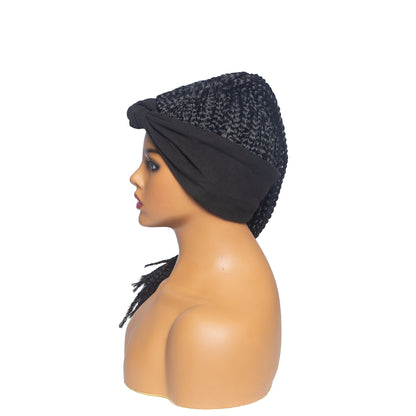 Hot Sexy Kinky Long Curly Braid Black Wig with Black Headband