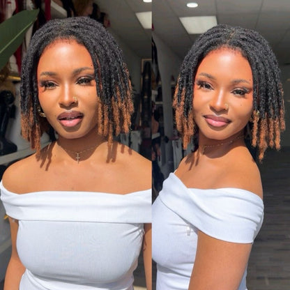 Afro Black Brown kinky Micro Twist Invisi Drawstring Wigs