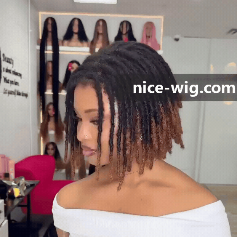 Afro Black Brown kinky Micro Twist Invisi Drawstring Wigs