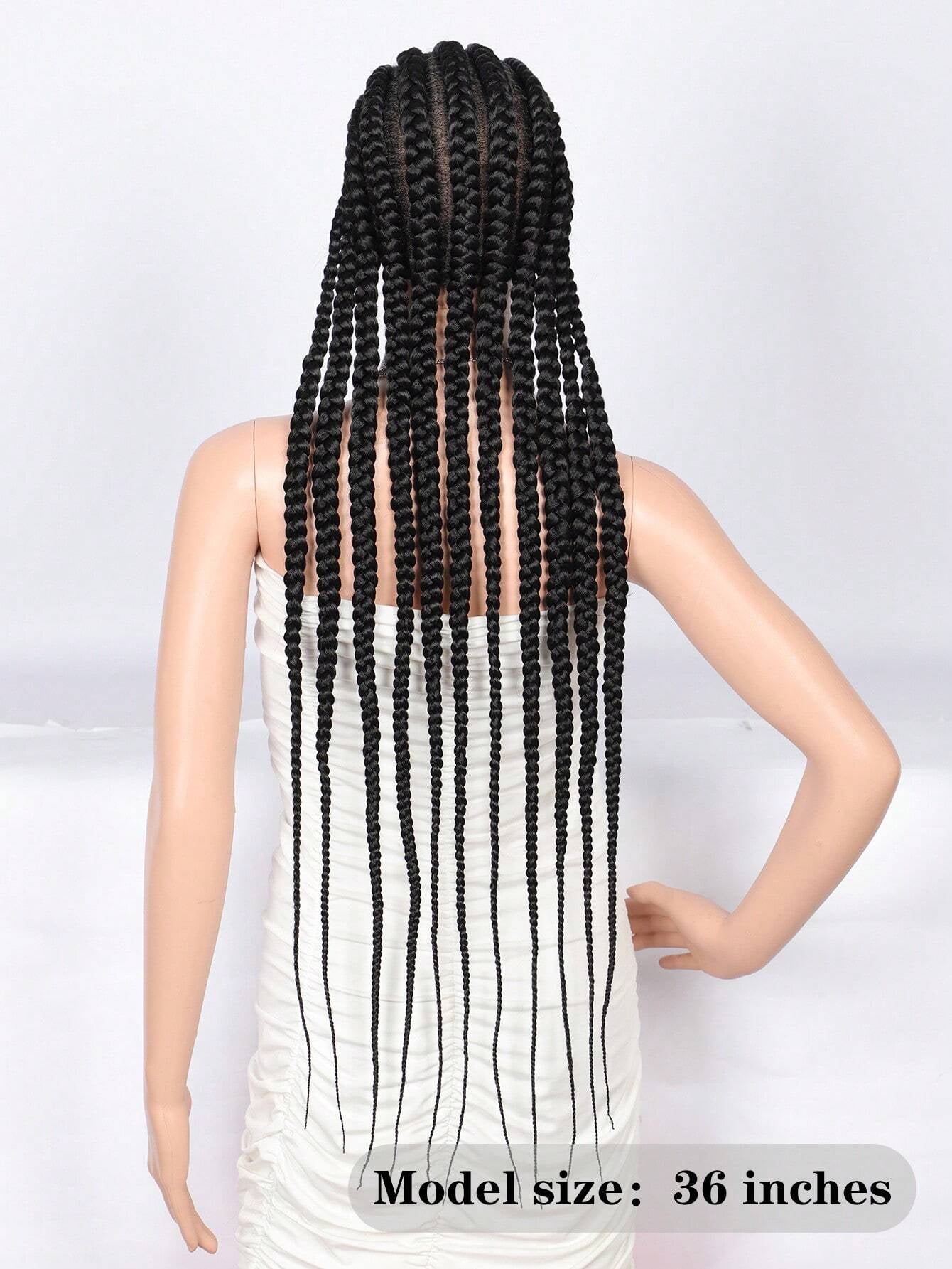 36 Inch Full Lace Giant Box Braid Wig With Baby Hair Cornrow Twist Wig
