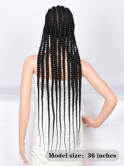 36 Inch Full Lace Giant Box Braid Wig With Baby Hair Cornrow Twist Wig