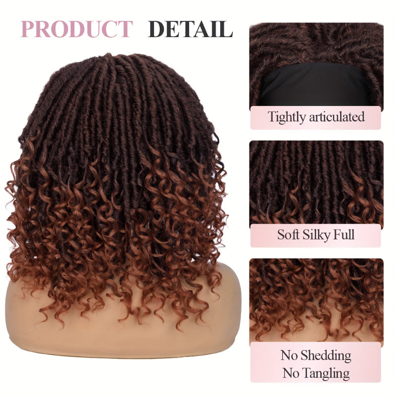 Headband Dreadlock Curly  Locs Crochet Hair  Afro Crochet Twist Braids Hair Wigs