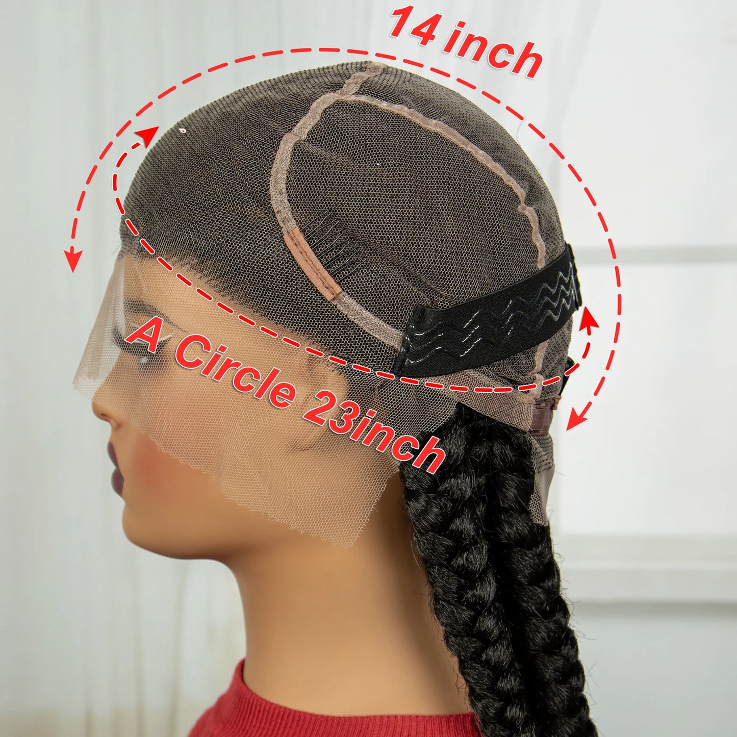 32INCH Cornrow Braided Wigs Full Lace Braids Wig with Baby Hair Lace Frontal Knotless Braided Lace Wig