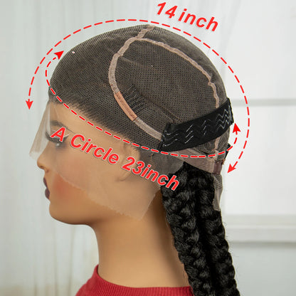 32INCH Cornrow Braided Wigs Full Lace Braids Wig with Baby Hair Lace Frontal Knotless Braided Lace Wig