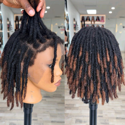 Afro Black Brown kinky Micro Twist Invisi Drawstring Wigs